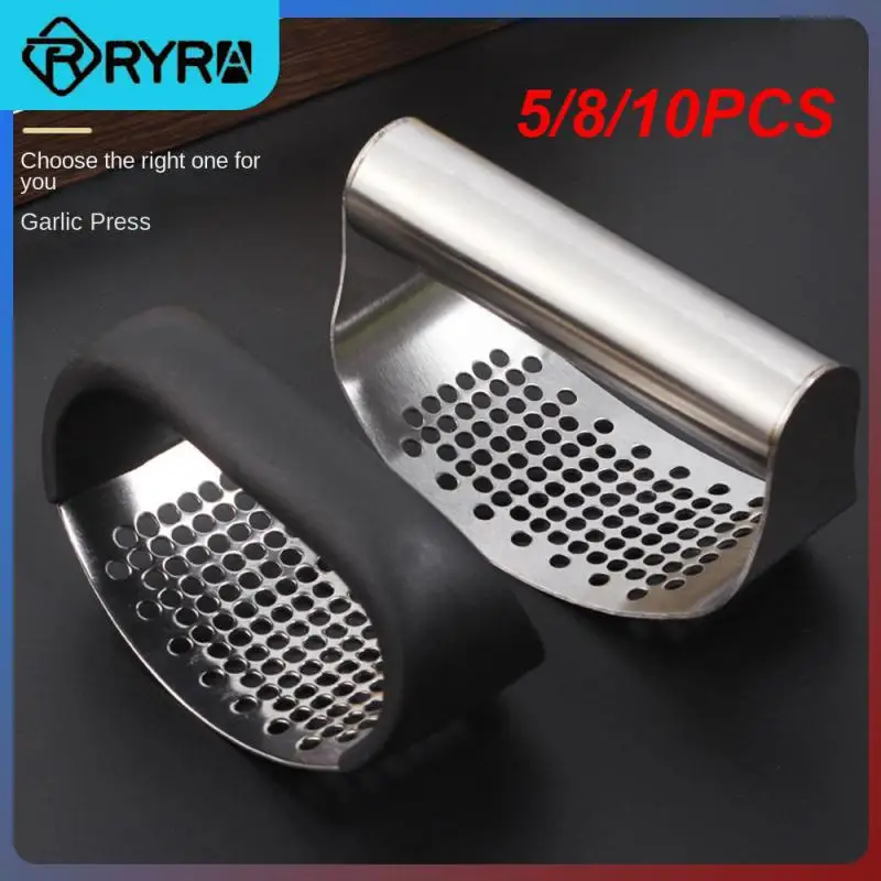 

5/8/10PCS Convenient Press-type Garlic Masher Garlic Smasher Squeezer Rotate Garlic Press Crusher Manual Garlic Peeler