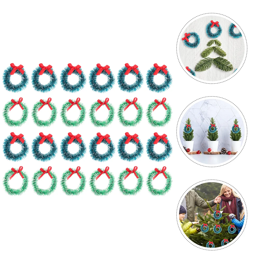 

24 Pcs Toy Garlands Hanging Xmas Wreath Toys Ornament Wreaths Simulated Miniature Christmas Sisal Silk