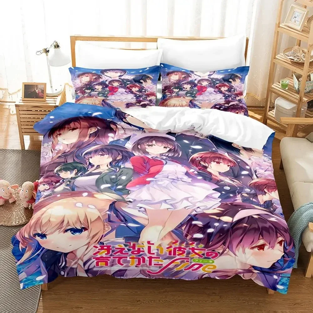 Комплект постельного белья с рисунком аниме Saekano пододеяльник комплект для