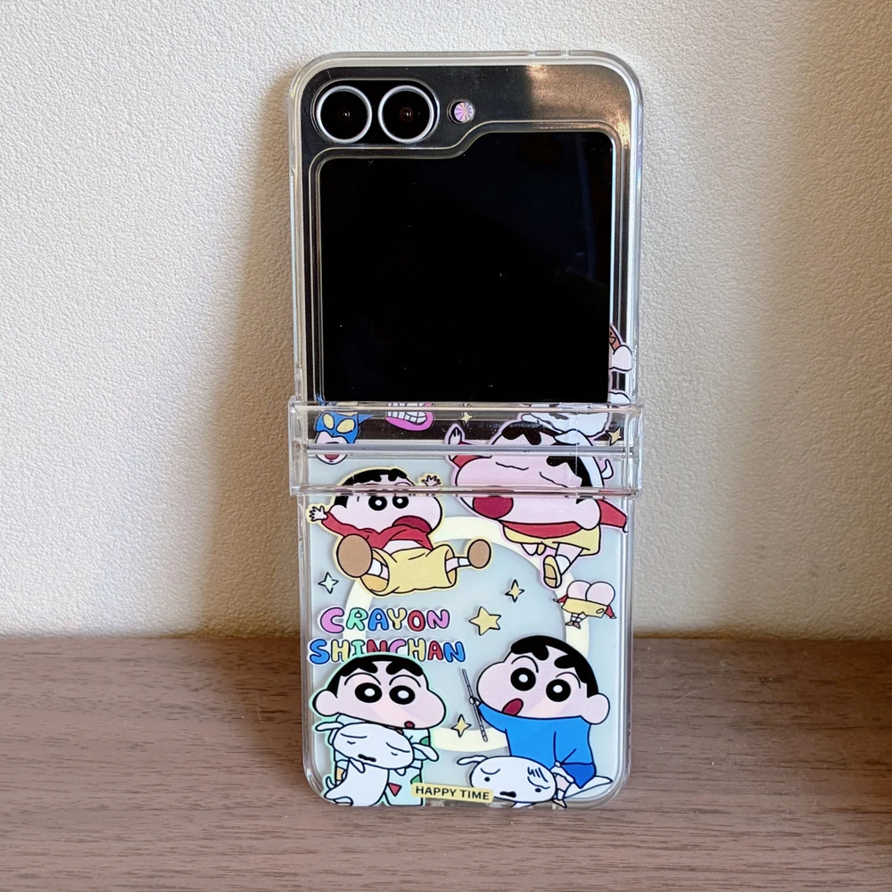 Милый аниме-чехол с магнитным держателем Crayon Shin-chan для беспроводной зарядки Magsafe, чехол для телефона Samsung Galaxy Z Flip 8 7 6 5, жесткий чехол из ТПУ (art.: 3920dbedfae80) - 3920dbedfae80