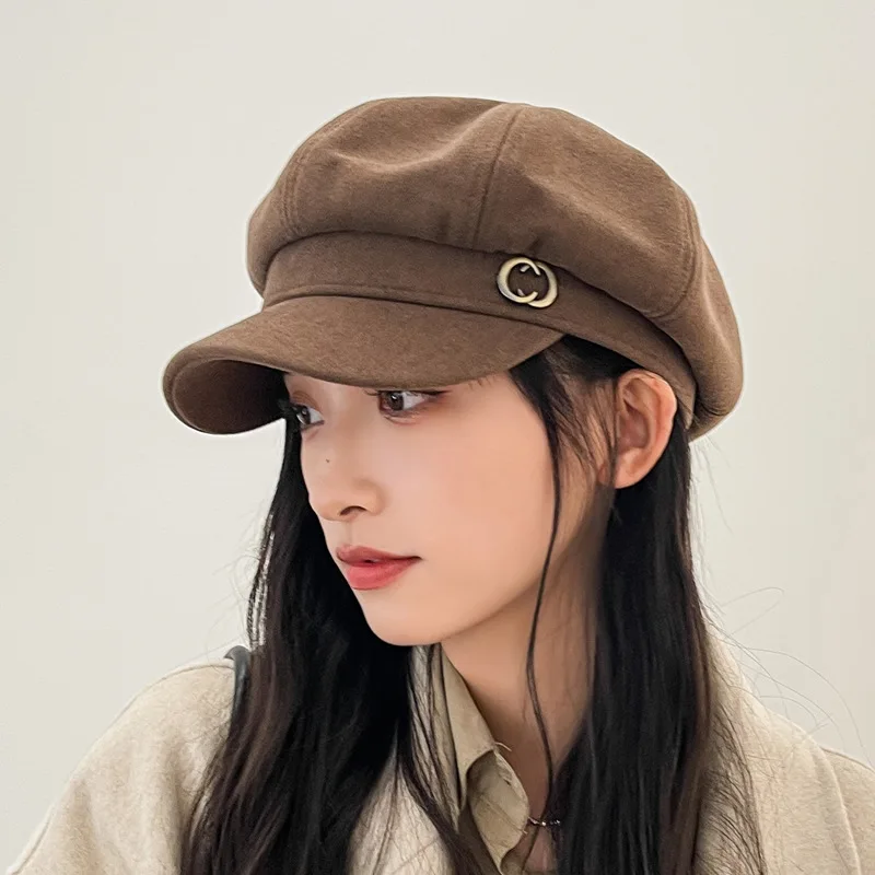 

Womens hats Retro Beret hat Wool berets caps for women 2022 Hats for Women Octagonal Newsboy Ladies Flat Cap Artist Painter Hat