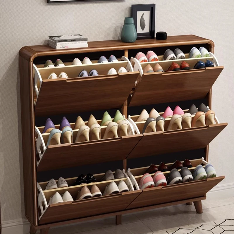 Шкаф-органайзер деревянный для обуви роскошная мебель гостиной дома