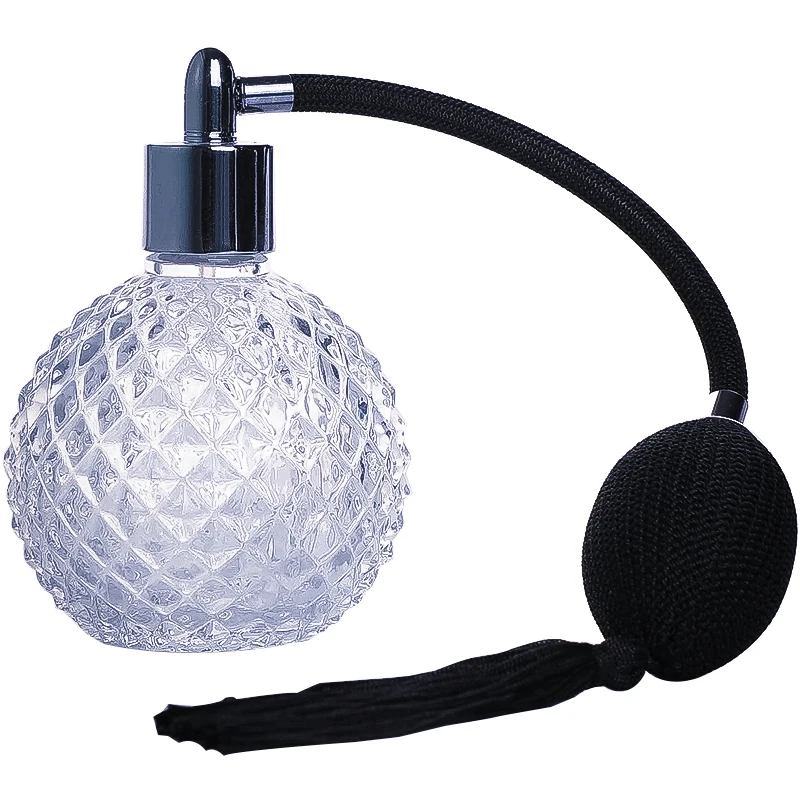 

100ml Crystal Art Vintage Style Empty Refillable Perfume Atomizer Long Tassel Spray Bitter Bottle With Air Bag Bar Tool Barware