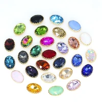 claw rhinestones mix color oval flatback sewing rhinestones shiny crystals stones gold base sew on rhinestones for clothes diy