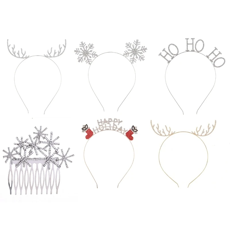 

Shimmering Christmas Headband Crystal Headwear Stars Hairband Party Hair