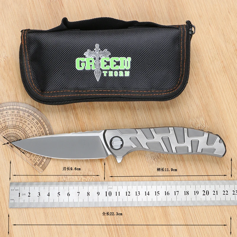 Складной нож Green Thorn F95T для компакт-дисков TC4 рукоятка из титанового сплава лезвие