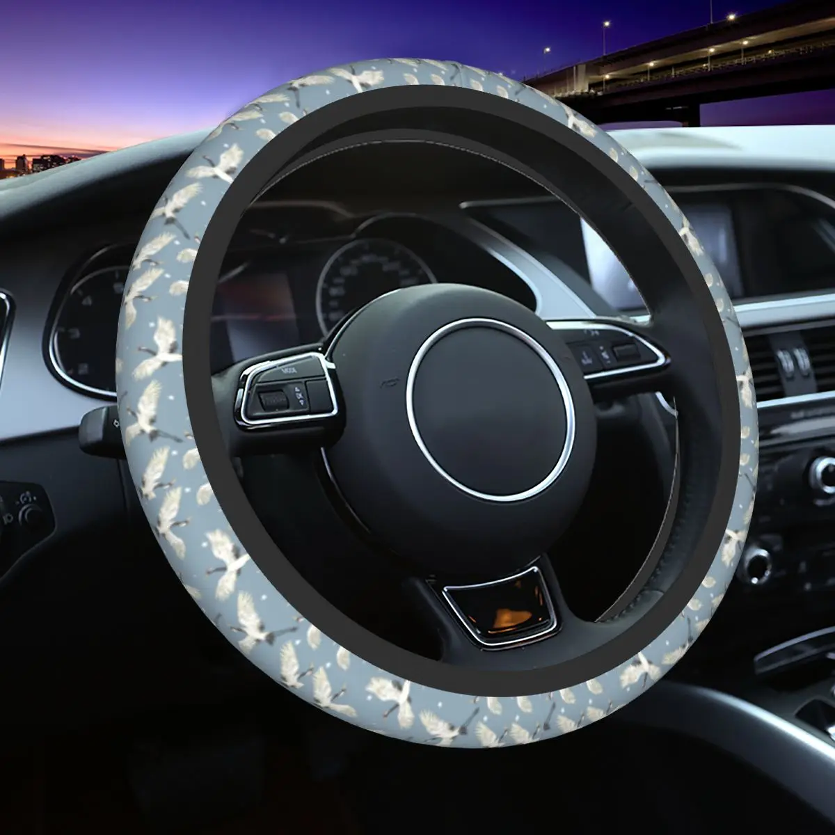 

Cranes Car Steering Wheel Cover 37-38 Universal Steering Wheel Protective Cover Elastische Car-styling Car Accessories