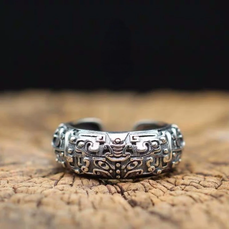 

Divine beast gluttonous mouth vintage Thai silver ring personality trendy domineering men and women lovers gift