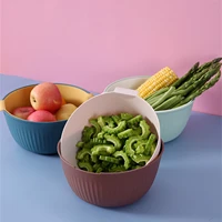strainer bowl colander set kitchen colander bowl set washing bowl and strainer 2 in 1 detachable vegetable washing basket for