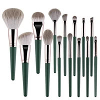 professional super soft 14pcs beauty tools with bag for cosmetics foundation powder blush brushes eye shadow lip makeup brushes