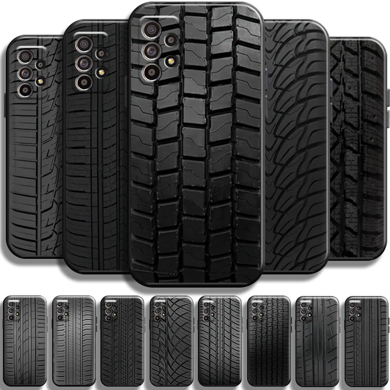 

Wheel Tyre Tread Stripe Black For Samsung Galaxy A11 A12 A21 A21S A22 A30 A31 A32 A50 A51 A52 A70 A71 A72 5G Phone Case Funda