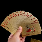 Пластиковые покерные игральные карты, набор волшебных карт из фольги 24 К золота, водонепроницаемая Подарочная коллекция, настольная игра
