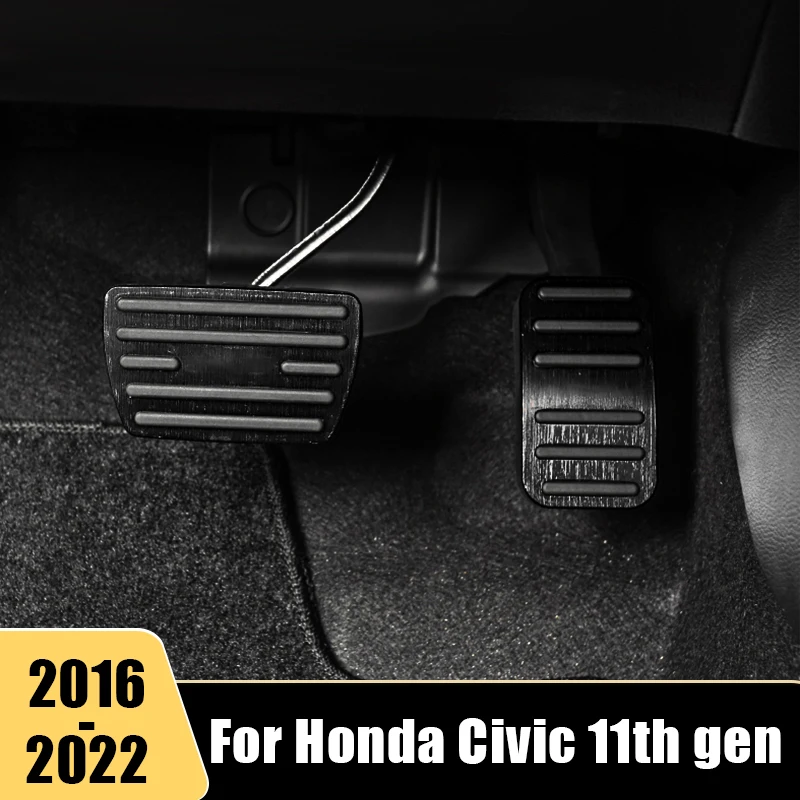 

For Honda Civic 10th 11th Gen 2016-2018 2019 2020 2021 2022 Car Foot Pedal Accelerator Brake Pedal Cover Interior Accessories