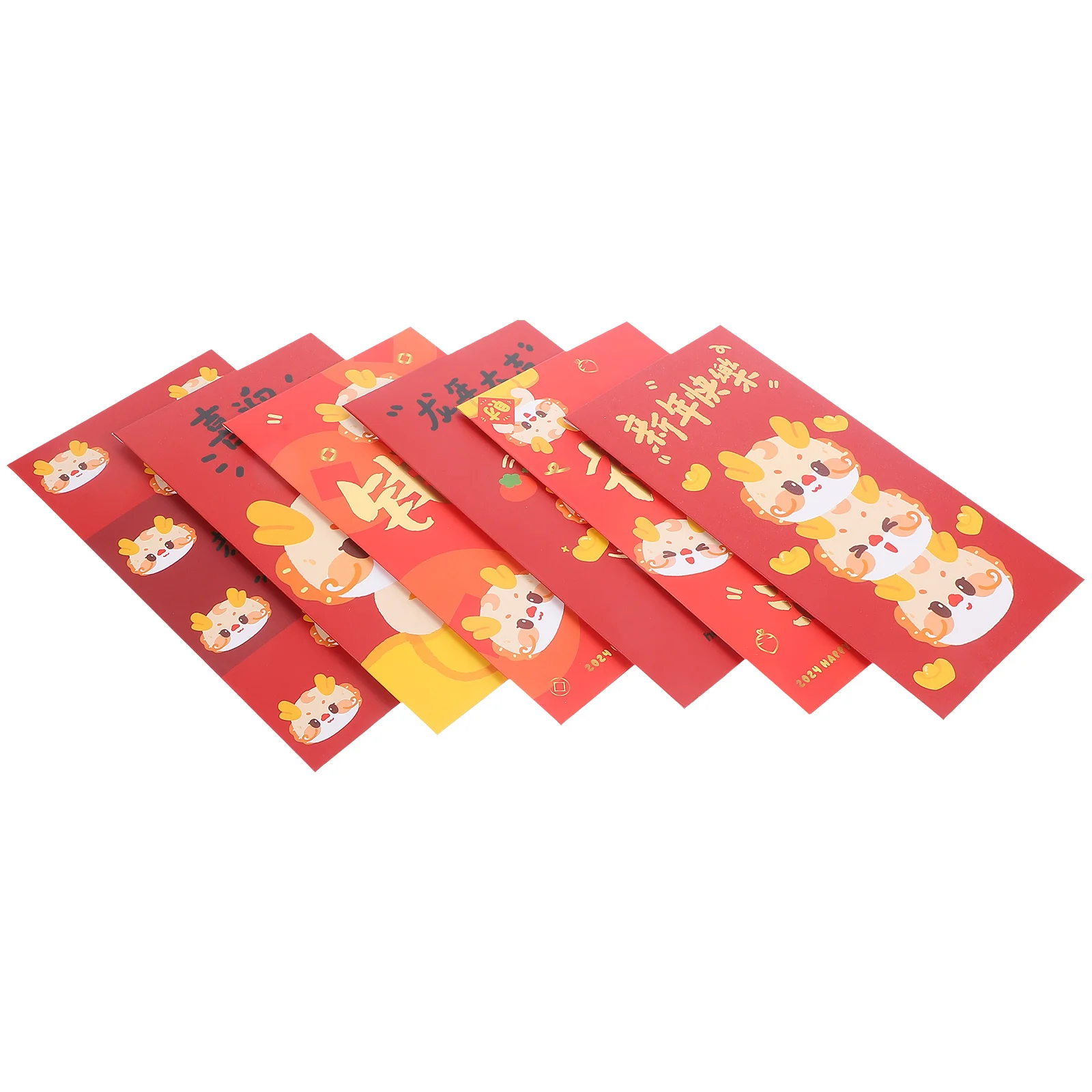 

6pcs Chinese style Dragon Design Red Envelopes Red Packets Chinese New Year Money Pockets