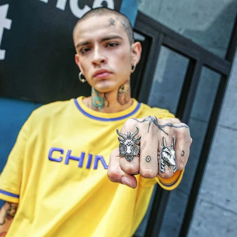 Мужские кольца ювелирные изделия оптовая продажа панк викинг животное дракон Wlof