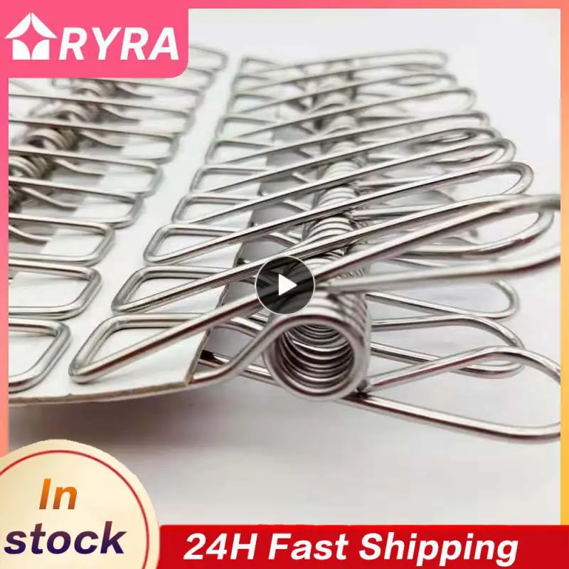 

Wall-mounted Clothes Hanger Multifunctional Suitable Spring Clamp Detachable Antirust Drying Clip Coat Hanger Drying Rack