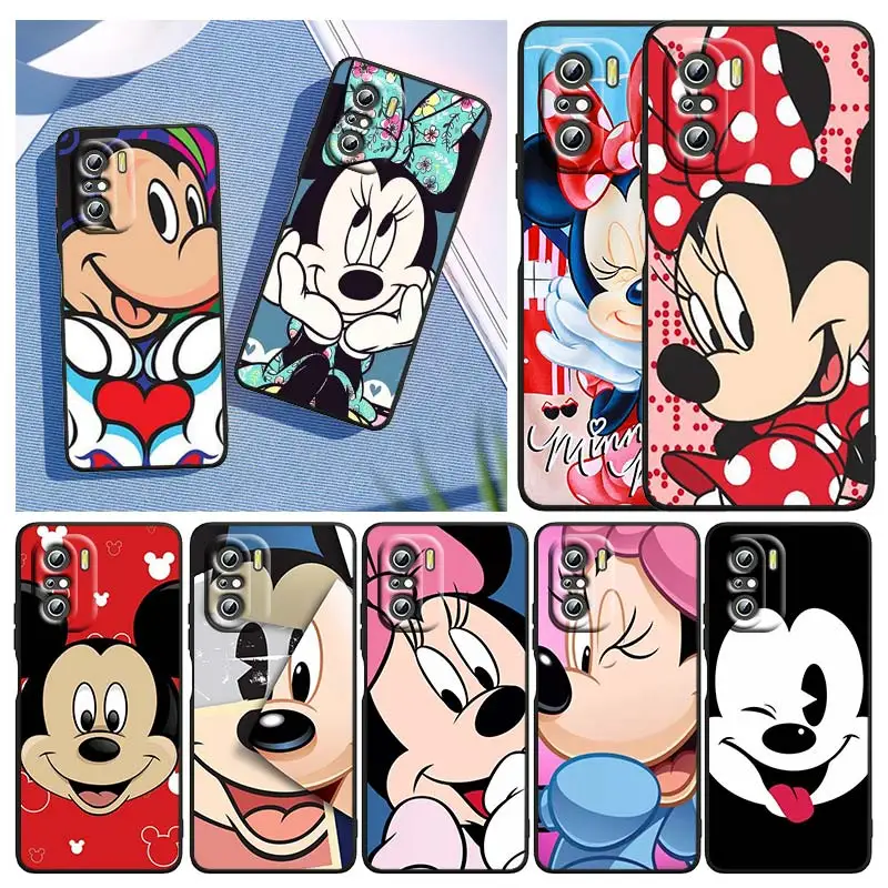 

Disney Mickey Minnie Cartoon For Xiaomi Redmi Note 10S 10 K50 K40 Gaming Pro 10 9AT 9A 9C 9T 8 7A 6A 5 4X Black Soft Phone Case