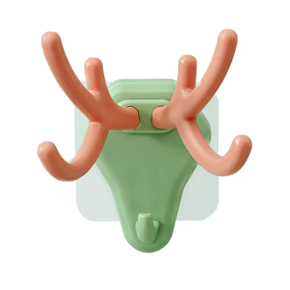 

Antler Hook Plastic Cartoon Coat Hooks Bathroom Kitchen Wall Hanger Coat Towel Hanging Wall Decor Home Accessories