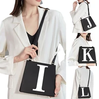 2022 simple square bag initial name letter pattern printing commuter bag woman bag fashion shoulder bag evening bag handbag