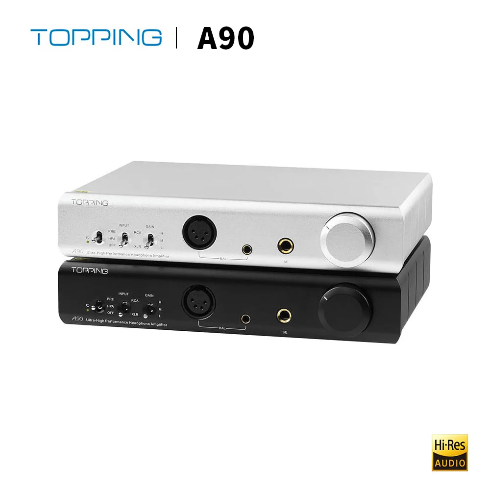 

Topping A90 Desktop Headphone Amplifier fully balanced Hi-Res Digital HiFi Music Portable headphone amp Audio XLR Pre-Amplifier