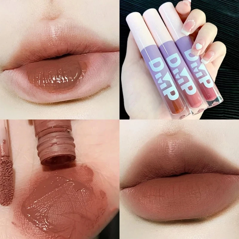 

Red Brown Velvet Matte Lipstick Waterproof Long Lasting Pigmented Sexy Color Liquid Glazed Lip Gloss Cosmetic Lip Tint Makeup