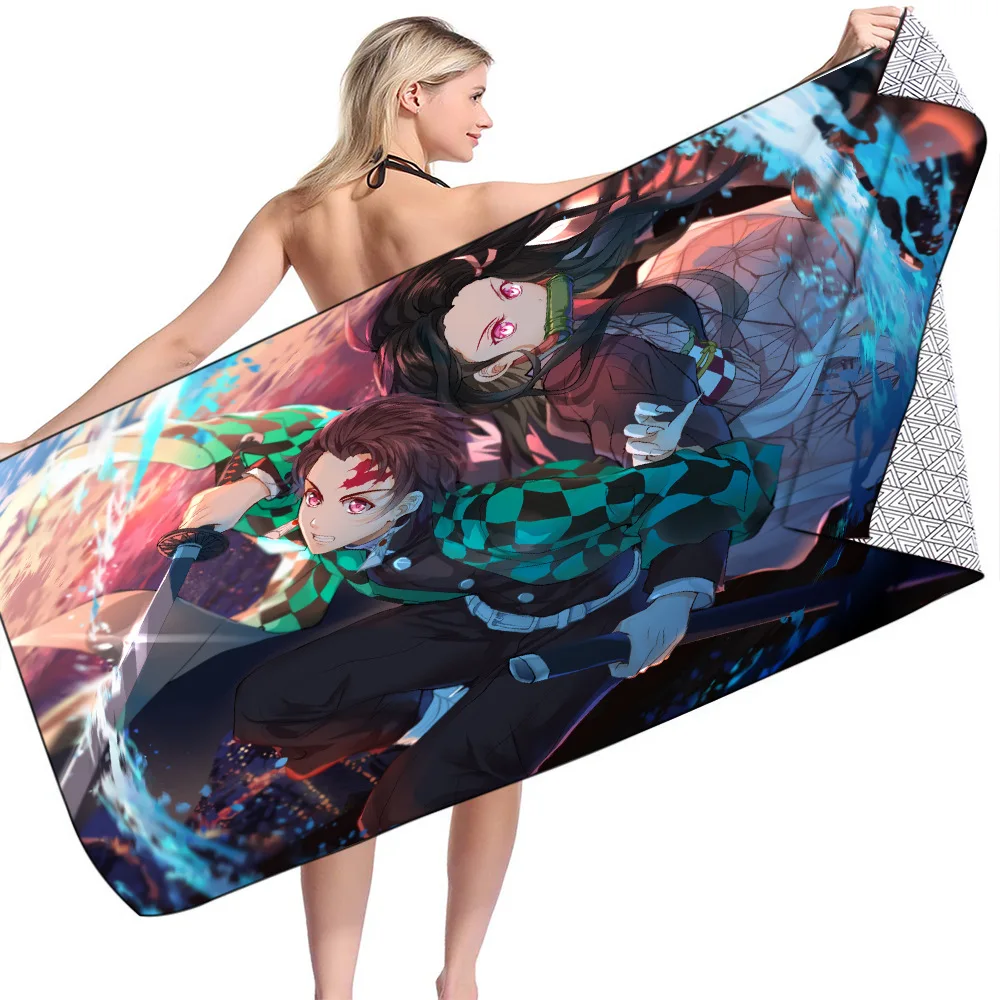 Новое банное полотенце с рассеивателем демонов пляжное Kamado Nezuko для мальчиков и