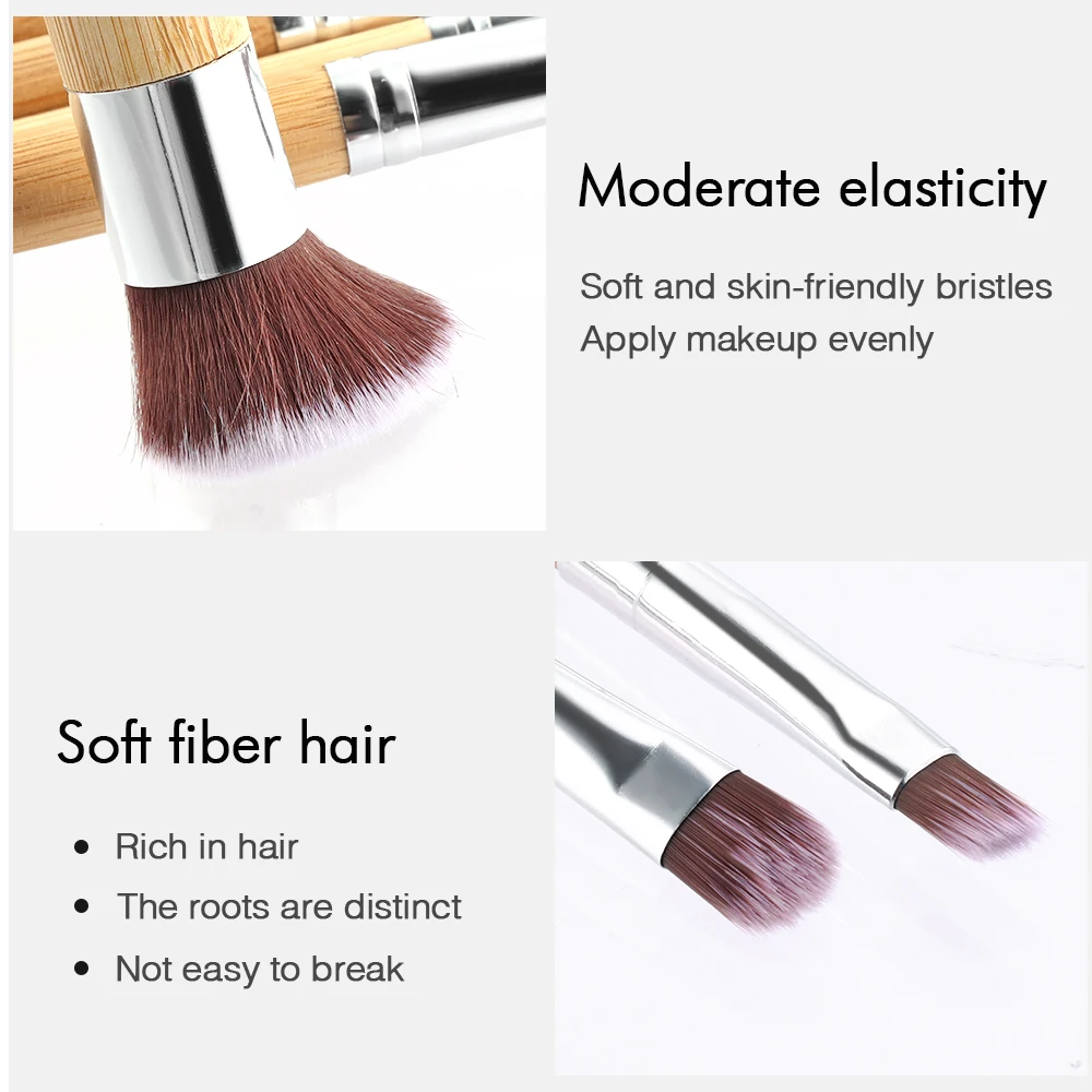 11 шт. натуральная бамбуковая ручка набор кистей для макияжа Высокое качество