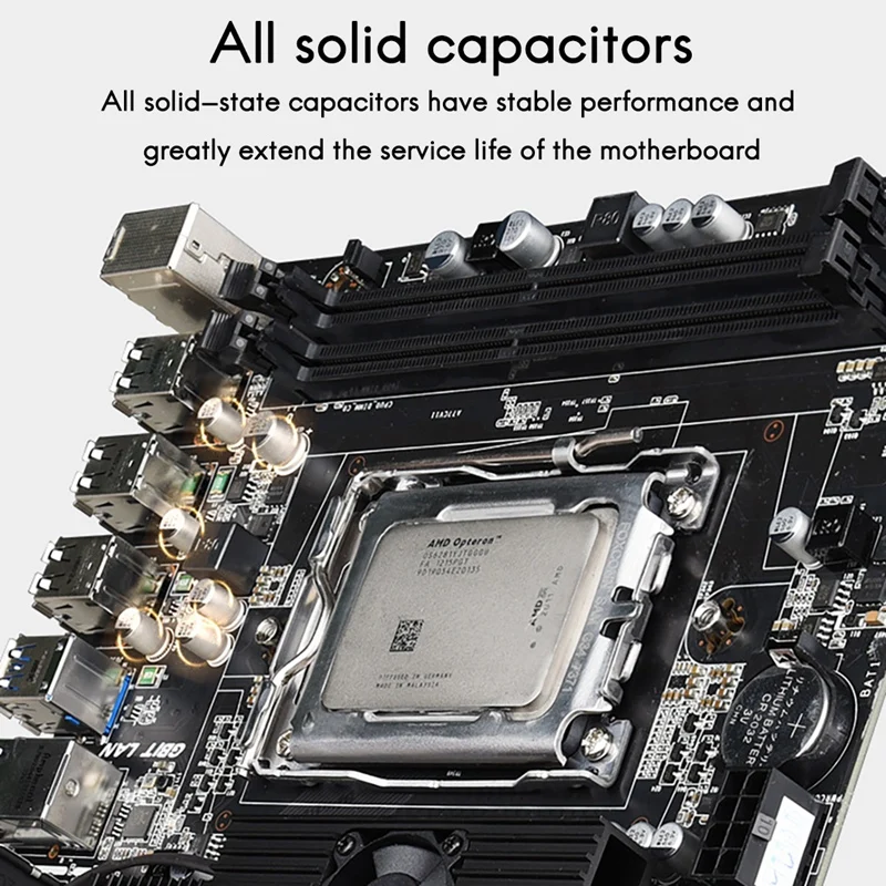 Комплект материнской платы X89 с 6276 ЦП + вентилятор охлаждения DDR3 ECC/REG DIMM RAM SATA2 USB3.0