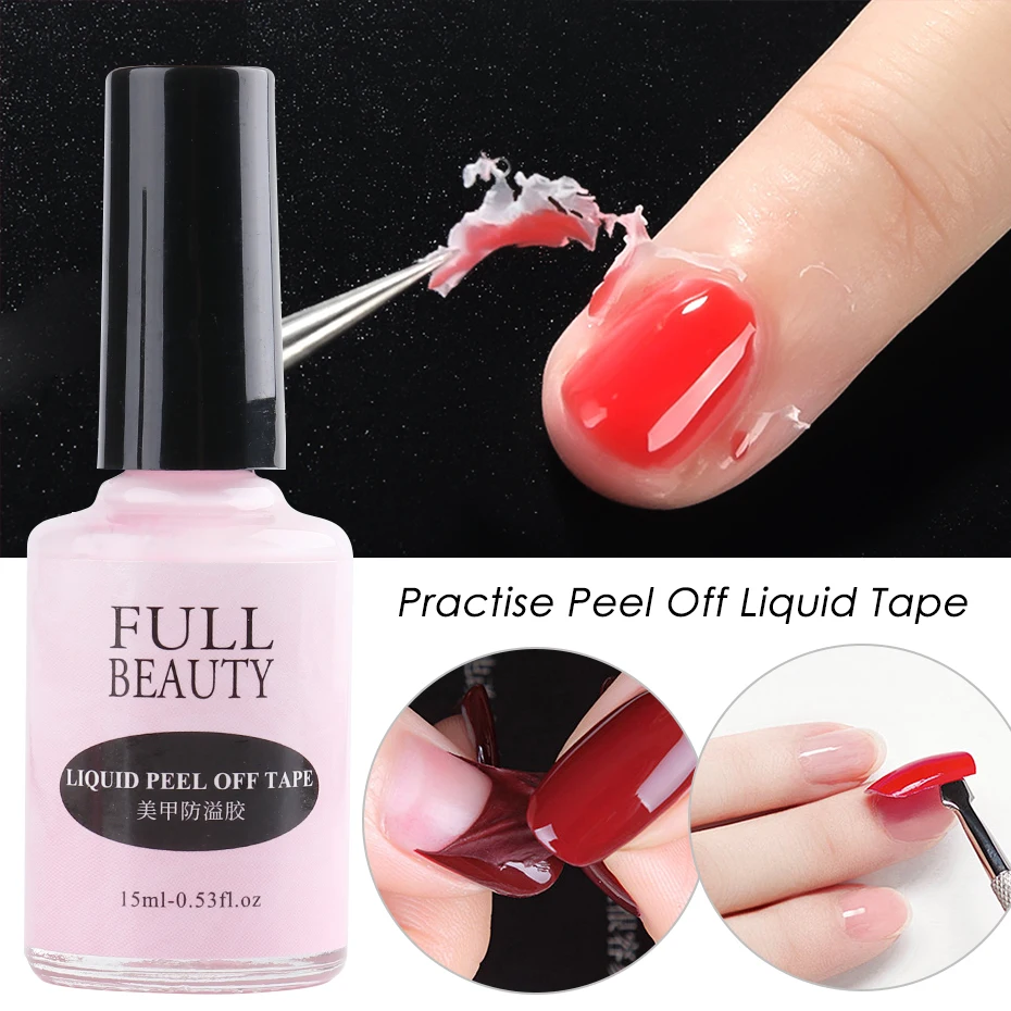 

Peel Off Latex Liquid Tape Protect Nail Polish Varnish Anti-spill Latex Fast Dry Skin Care Tool With Tweezer Manicure JI1825