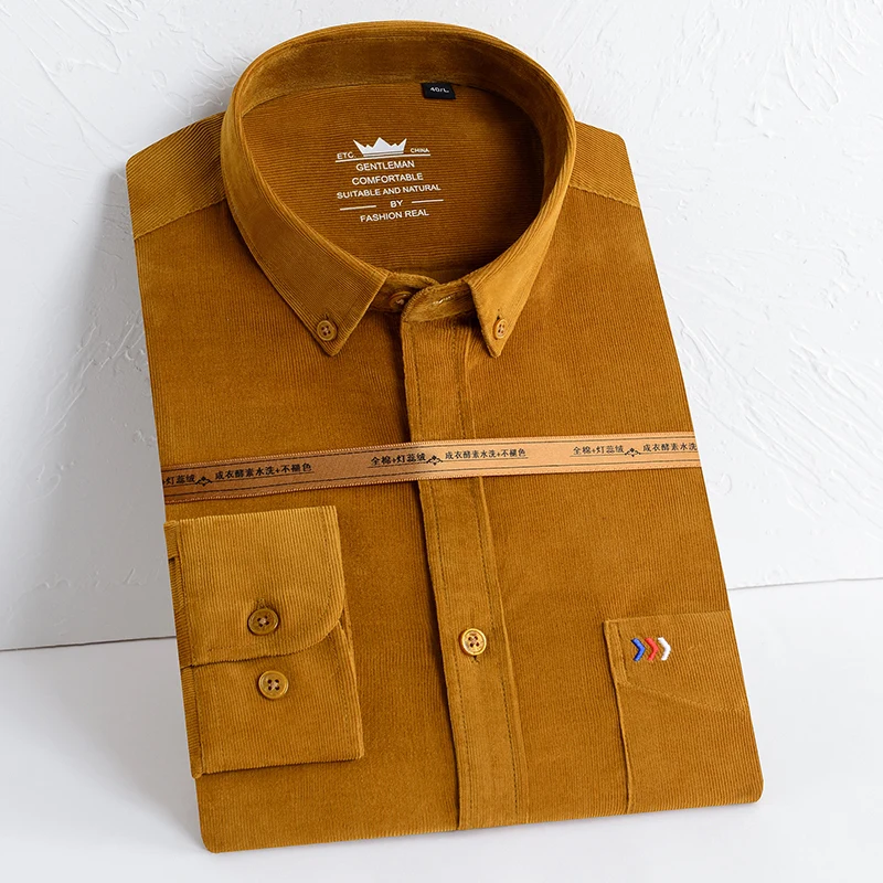 

Мужская Вельветовая рубашка с длинным рукавом, размеры до 5xl