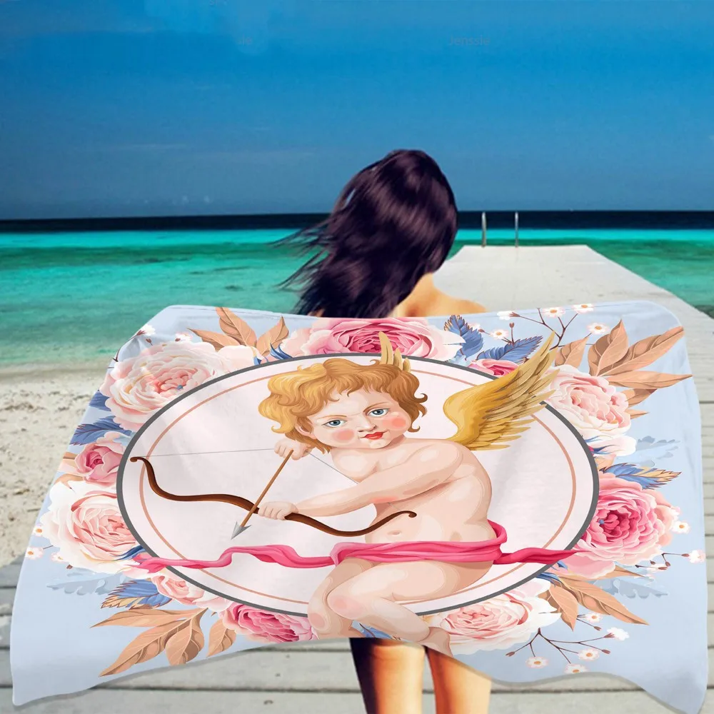

Angel Microfiber Beach Towel Super Absorbent Lightweight Towel Blanket for Travel Pool Swimming Camping Yoga Girls Women Gifts