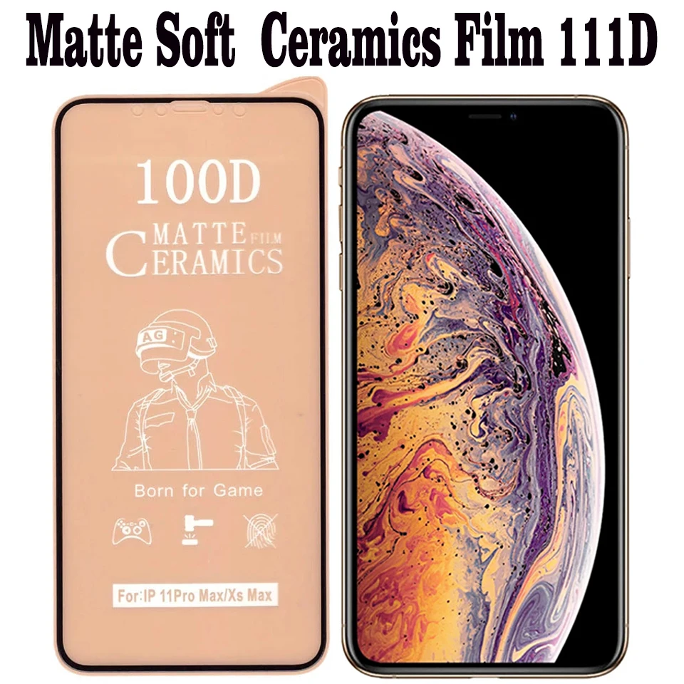50Pcs Ceramic Protective Film For iPhone 13 12 11 Pro XR XS Max X 8 7 6 6S Plus SE 2020 Soft Glass Matte Screen Protector 100D