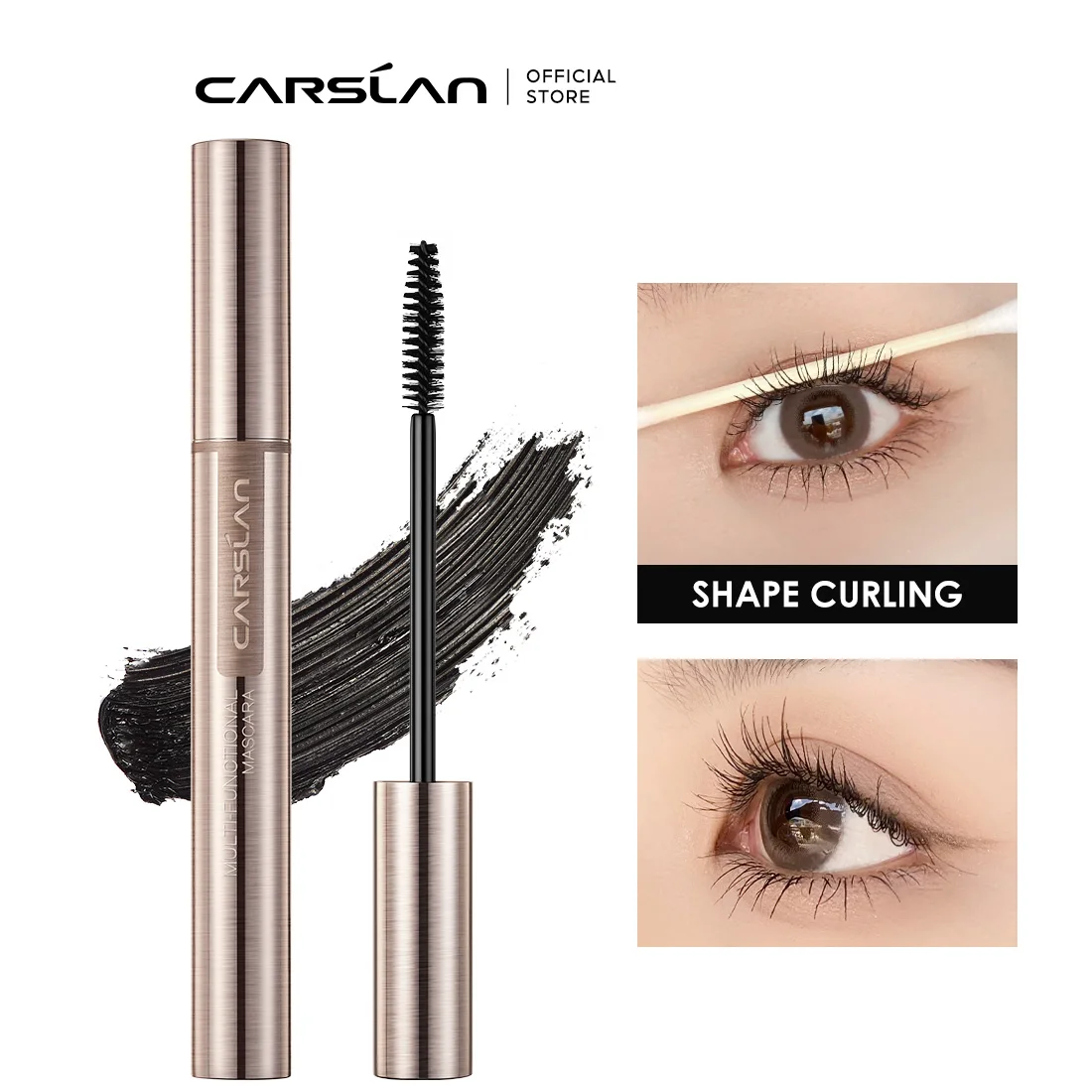 CARSLAN Multi Effect 3D Mascara Curling Volume Lashes Thick Lengthening Eyelashes Extension Waterproof Long-wearing Makeup