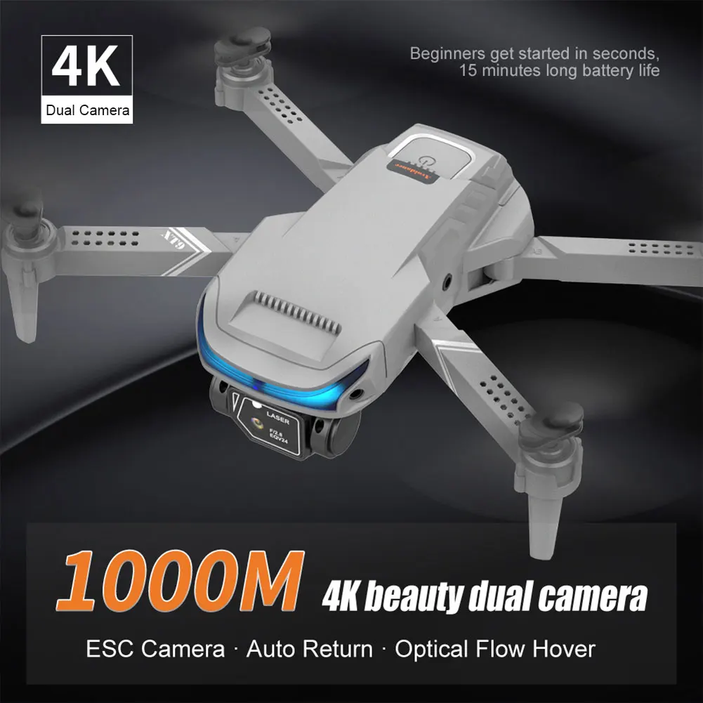 

XT9 4 Channels Obstacle Avoidance 4K HD Dual Camera Foldable RC Drone Helicopter 2.4GHz WiFi FPV Altitude Hold Quadcopter Toys
