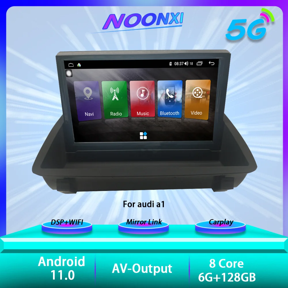 

6+128G Android 11.0 For audi A1 A3 Car Radio GPS Navigation Tesla Screen Multimedia Player Stereo Carplay DSP Head Unit 2 Din