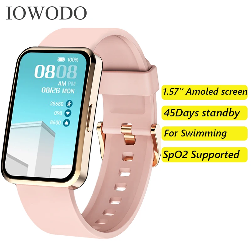 

IOWODO R5 New Smart Watch Men Women Heart Rate Monitor IP68 Waterproof GPS Tracker 45Days Battery Life Smart Watches Huawei band