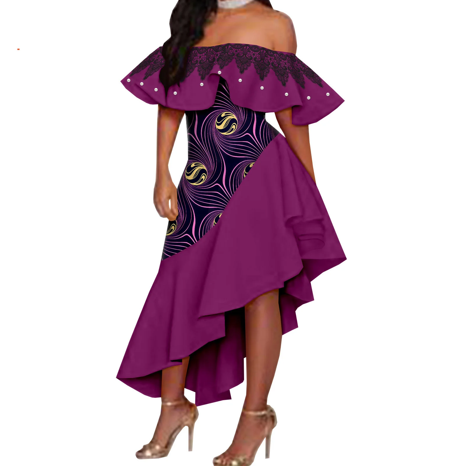 

Новое платье женская африканская одежда 2022 Дашики модное платье с открытыми плечами Новинка американские африканские платья для женщин макси