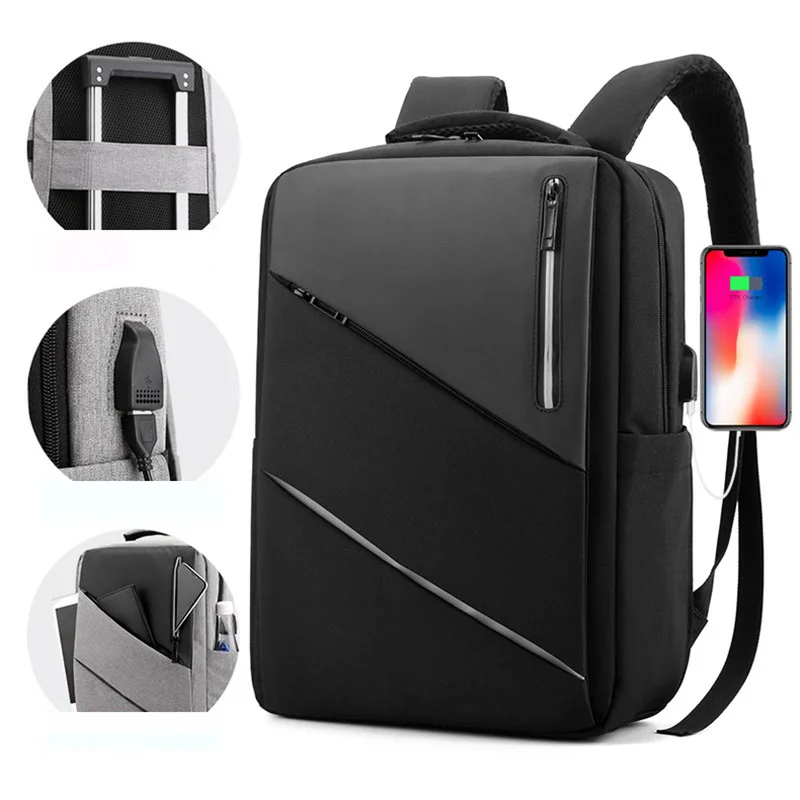 

Men's Business Backpack Schoolbag Waterproof Nylon Luxury Designer Backbag USB Charging Anti-theft Rucksack For Laptop 15.6-inch