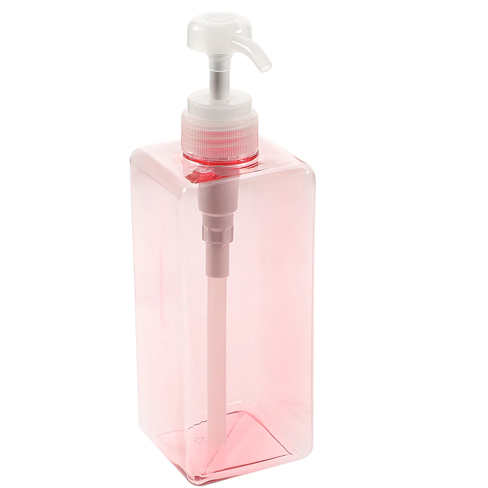 

650ml Pump Bottle Square Refillable Hand Soap Dispenser Shampoo Body Wash Face Wash Bottle Pink