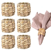 woven napkin ring holders handmade by natural water hyacinth for thanksgiving easter holiday birthday party decorations