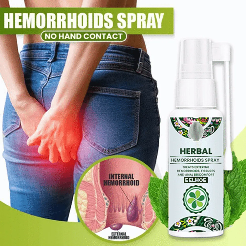 

Herbal Hemorrhoid SprayTreatment Hemorrhoids Internal External Anal Fissure Outside Bleeding Soothing Swelling Pain Plaster 30ml