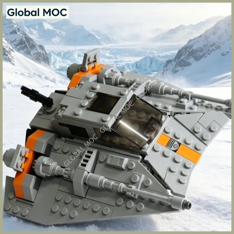 Фото Конструктор MOC T-47 Snowspeeder: Двухмоторный полярный боевой аппарат, коллекционный настольный сувенир/украшение №1