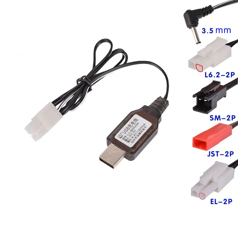 

8.4V 250mA 3.5MM SM 2P JST L6.2 EL-2P USB Cable Charger Spare Parts For R/C Model Toys Car Robort