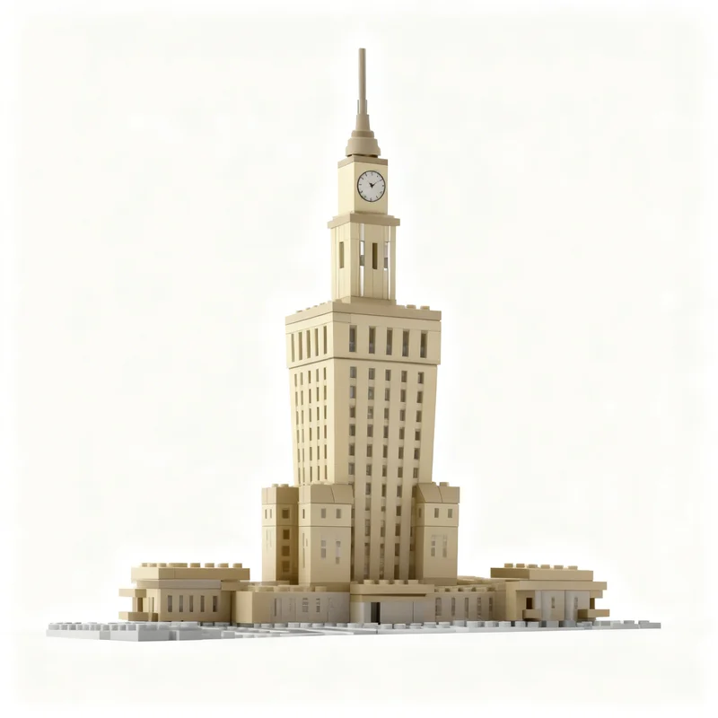 Фото 3558 деталей MOC: Модель Архитектурного комплекса «Дворец культуры и науки» в Варшаве, конструктор, игрушка, подарок, креативный коллекционный предмет для демонстрации на столе №3
