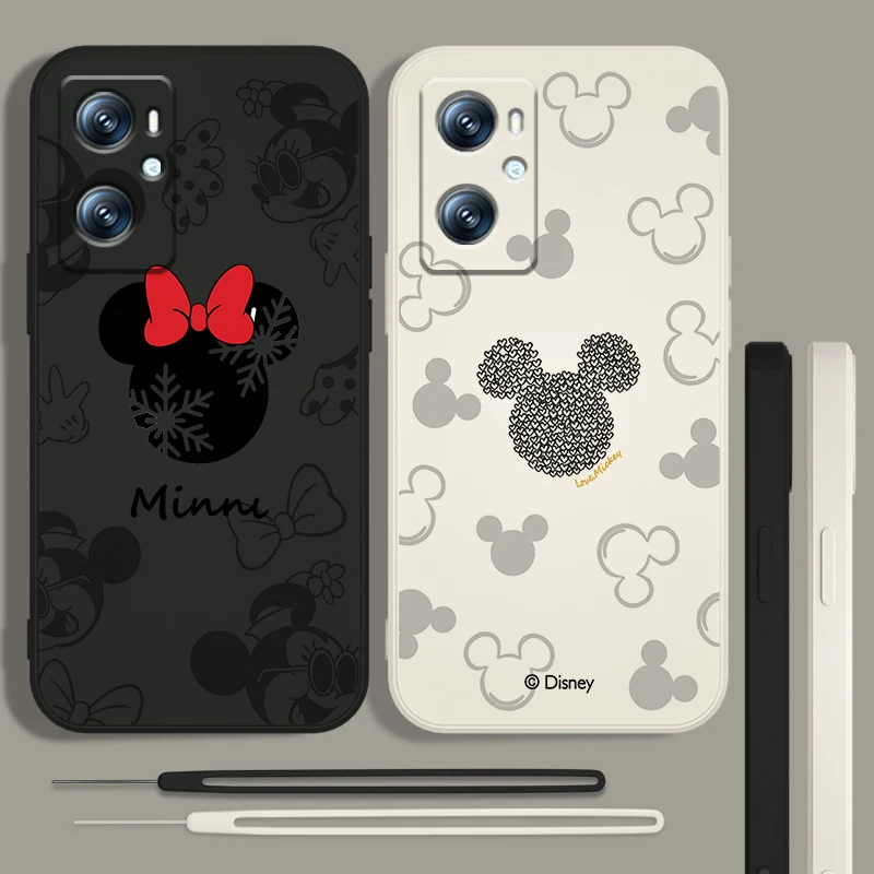 

Mickey Logo Cartoon Liquid Rope Phone Case For OPPO GT Master Find X5 X3 Realme 9 8 6 C21Y Pro Lite A53S A5 A9 2020 Cover Capa
