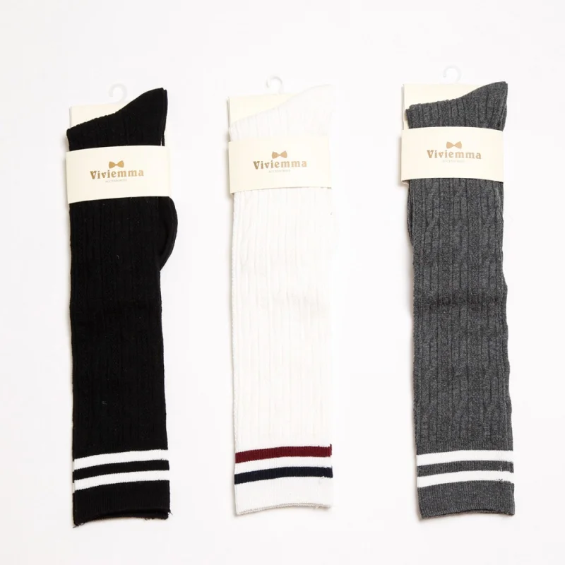 Knee Length Socks Female Japanese Long Socks College Style Student Mid-Length Sock Calf Socks Long Tube Lengthened High Tube Bun