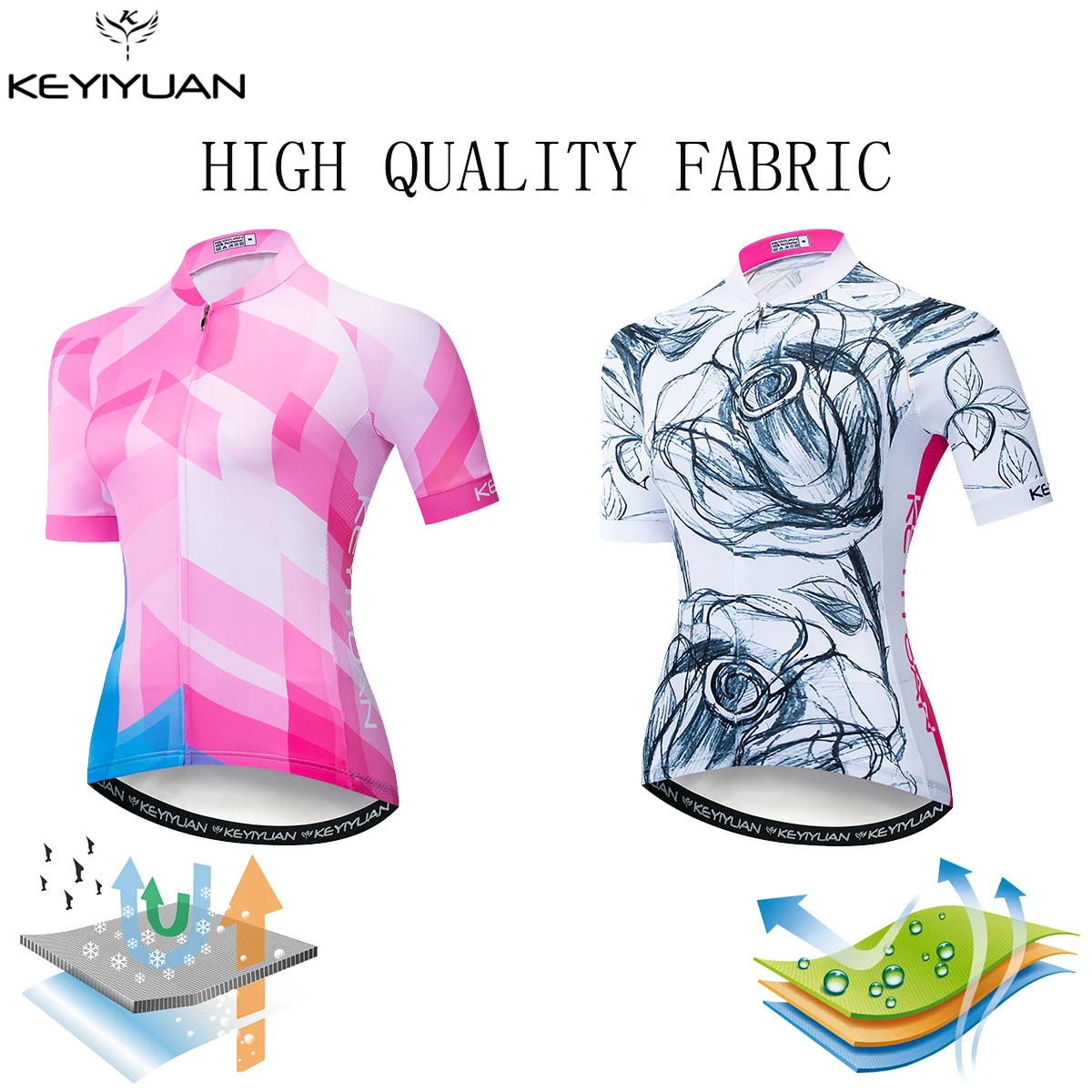 

KEYIYUAN 2022 Pro Team Bicycle Cycling Clothing Summer Road Bike Clothes Women Short Sleeve Mtb Jersey Maillot Cyclisme Femme