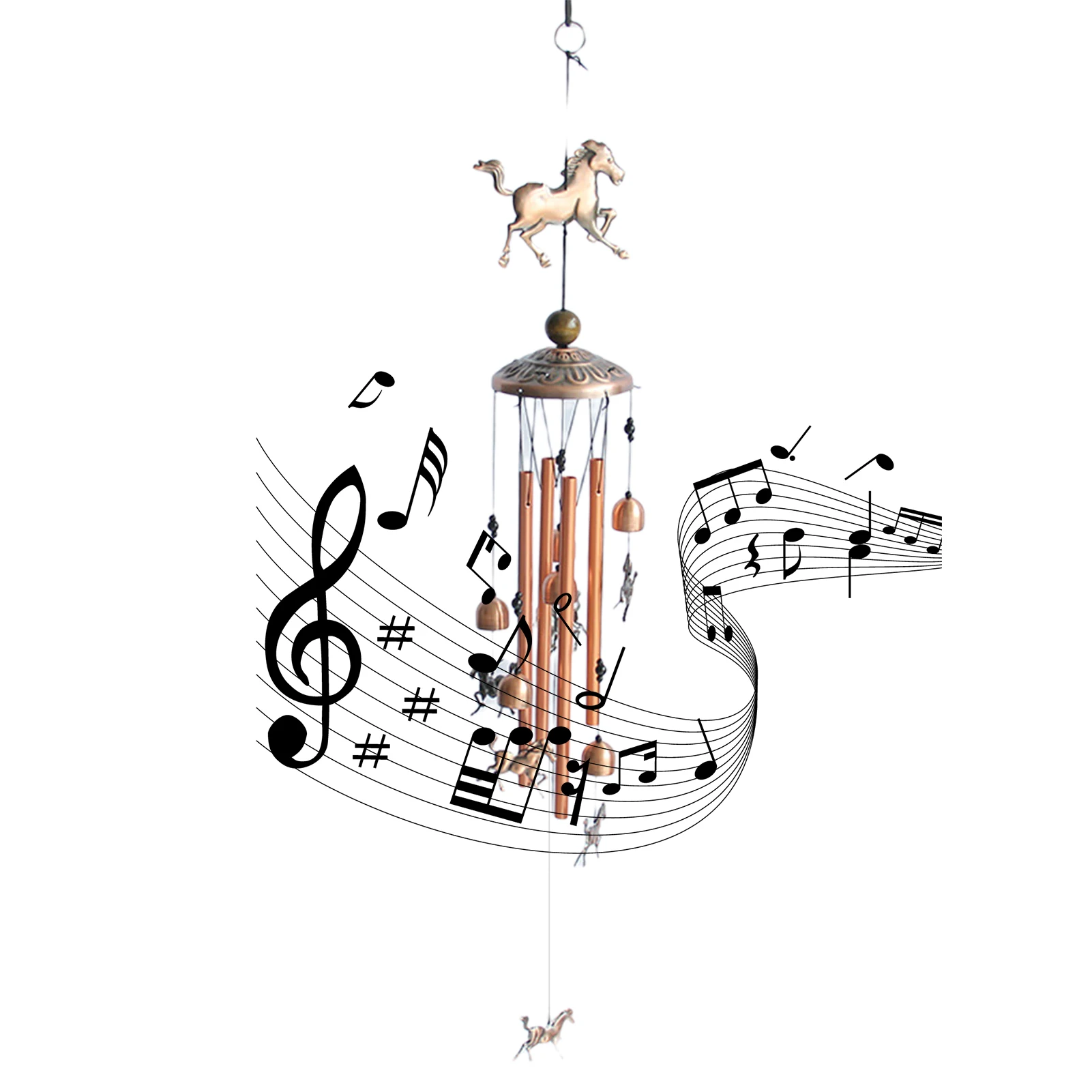 

Лучший подарок на день рождения Yard, уличные Ретро ветряные колокольчики, садовый декор, конский дизайн, прочная замечательная подвесная кровать, искусство, ремесло