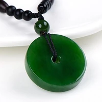 natural green hand carved safety clasp jade pendant fashion boutique jewelry mens and womens safety clasp necklace