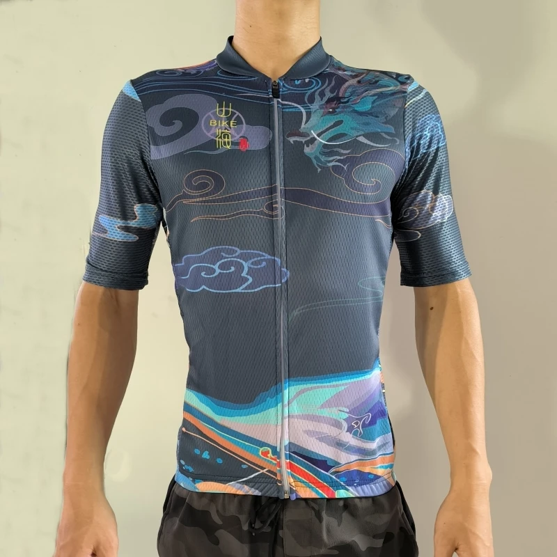

Dragon Chinese Style Team PRO Men's Cycling Jerseys Summer Short Sleeve Breathable Bicycle Clothing Road MTB Bike Simple Woman